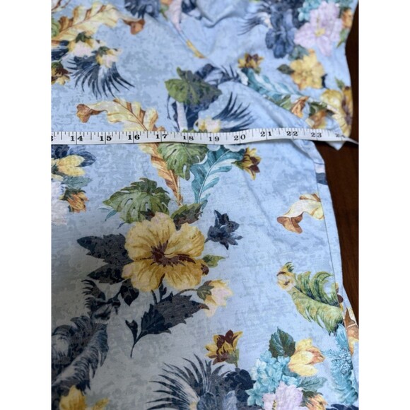 Cj Banks Floral Blouse Short Sleeves Blue Yellow Multicolor Size 1X - Picture 4 of 6